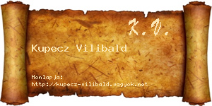 Kupecz Vilibald névjegykártya